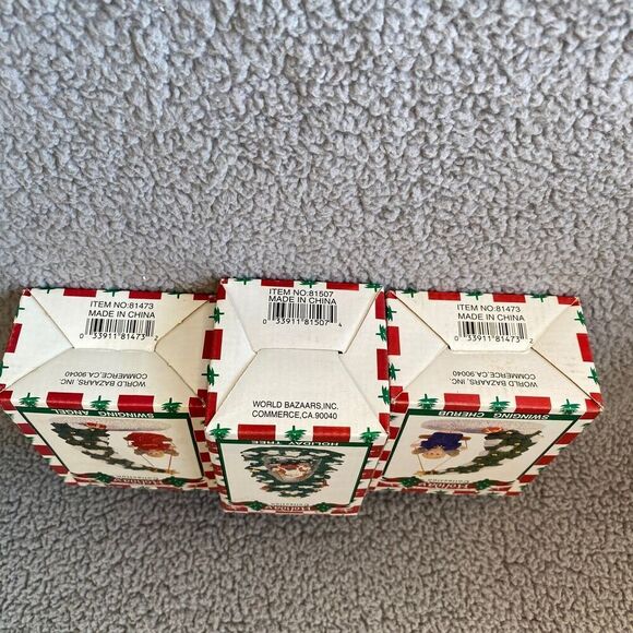 3 World Bazaars Holiday Collection Figurines Swinging Angel Cherub Holiday Tree - Picture 15 of 15